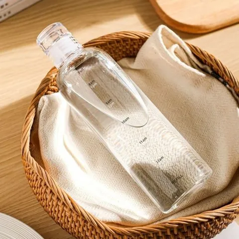 하루워터 내열유리 시간 물병 2p세트(500ml) 물통 휴대용물통 휴대용물병 단체물통 단체선물 헬스물통 헬스