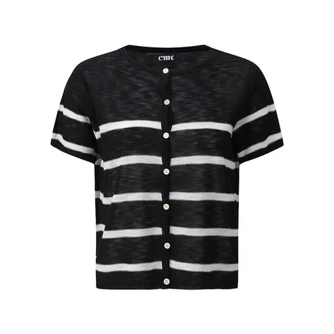 [CMT] 스트라이프 반팔 니트 가디건_TSAMCD005