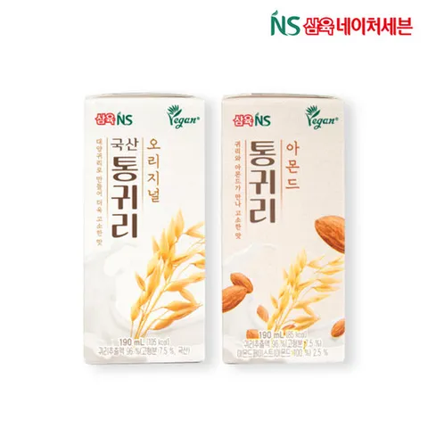 네이처세븐 190ml 국산 통귀리 오리지널 24팩 + 통귀리 아몬드 24팩