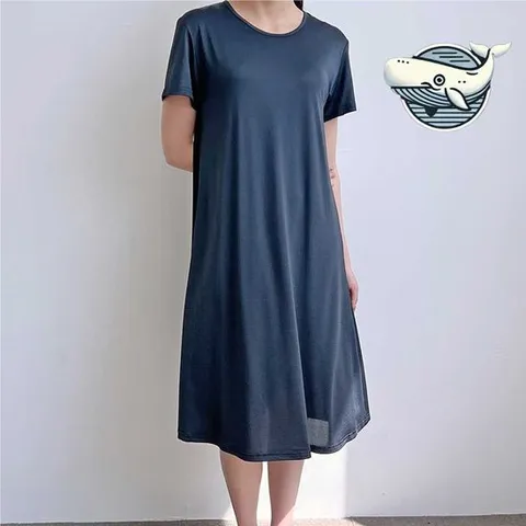 여름 집에서 즐기는 편안한 반팔 원피스 무지 편한원피스