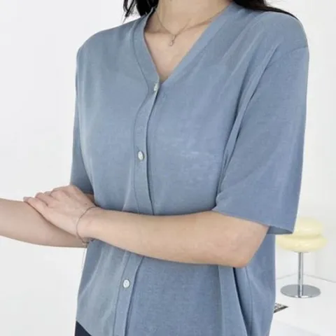 반팔 하늘하늘 캐주얼 니트 가디건 필수템 니트티