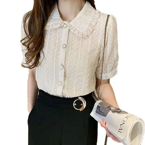 여름 하객 반팔 캐주얼 하객룩 여자 신상 남방 여성