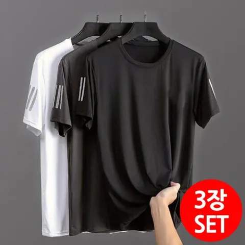 3장세트 여름 냉감 라운드 반팔티셔츠 아이스 등산 반팔티 쿨링티셔츠 스포츠 기능성 라운드 남성 여성 남자 쿨티셔츠 머슬핏반팔티셔츠