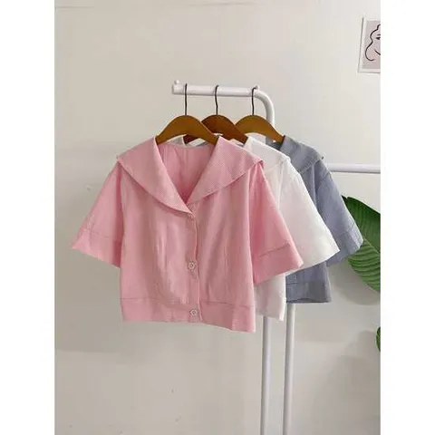 허니제이 / 윈기츠 세일러 빅카라 반팔 자켓 셔츠(3color)