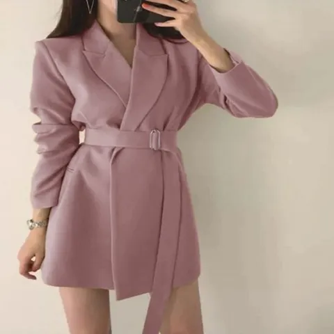 여성 4컬러 페미닌룩 벨트 자켓 스타일 원피스