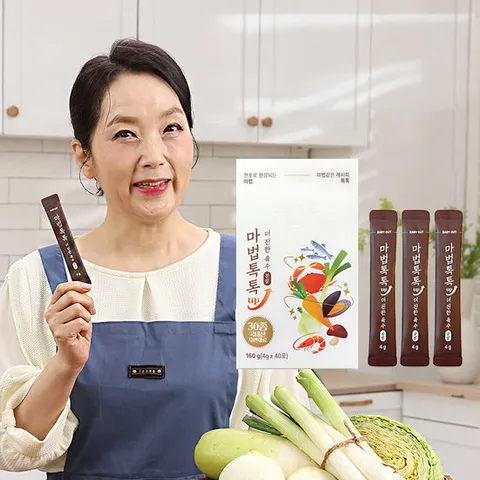 마법톡톡up 더진한 육수분말 120포+3포 다시마 멸치 새우 가루 만능 스틱