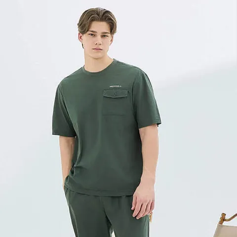[머렐]머렐 공용 캐주얼 셋업 카키 반팔티셔츠 D4ST201XKHA_p