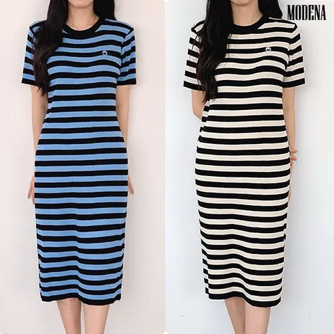 [기획특가] G.모데나 스트라이프 니트 원피스