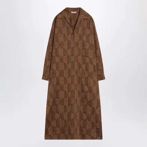 막스마라 웨이브 프린트 올리브 그린 셔츠 원피스 EDWIGE.CO 00