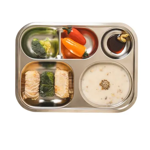 스테인리스 5칸 식판 30 X 22CM 배식 식판 급식 어린이집 반찬그릇 뷔페 부페 캠핑 다이어트식판 배식판 급식판 그릇 접시 종지 식단관리