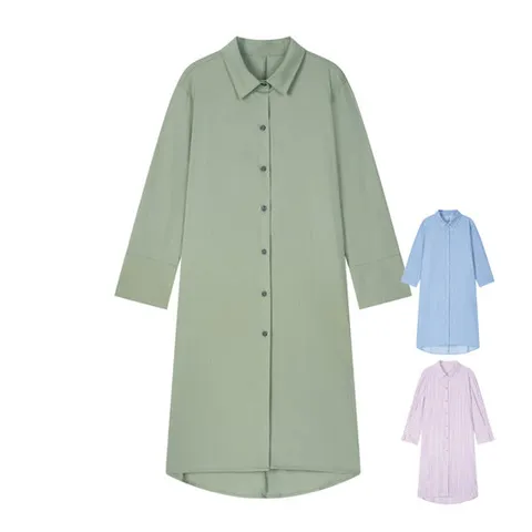 레이나 클로이 루즈핏 롱 셔츠원피스