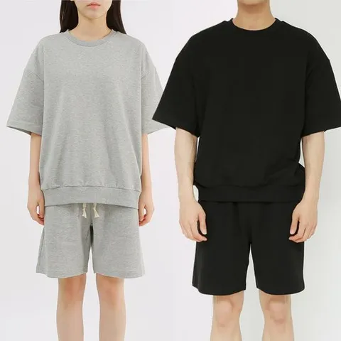 [폴앤폴]데일리 무지 오버핏 반팔 맨투맨 남여공용 6컬러