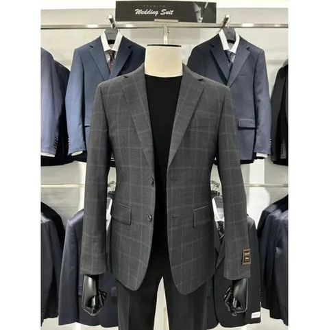 [트루젠]남성 봄 여름 (이태리X드라고) 차콜체크 이태리수입 프