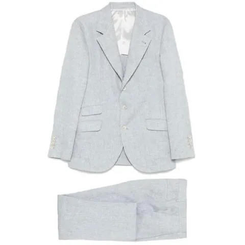 BRUNELLO CUCINELLI 싱글 브레스티드 린넨 셋업 수트 1848410