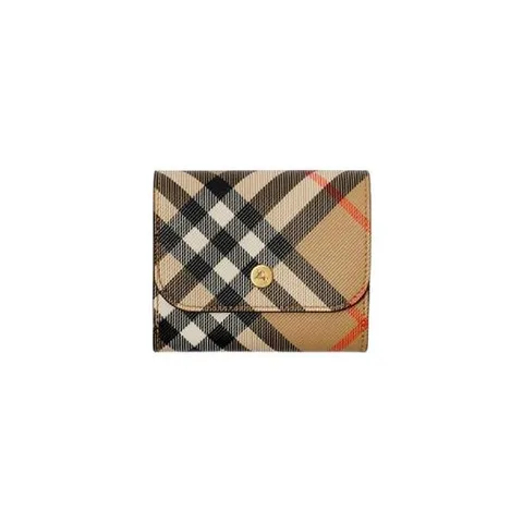 버버리 체크 코인 카드 케이스 샌드 8092726