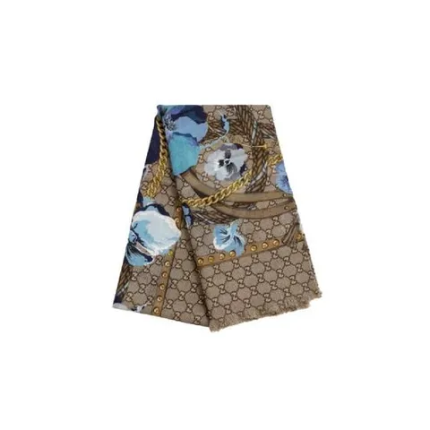 구찌 플라워 울 스카프 블루 508797-3G200-4279