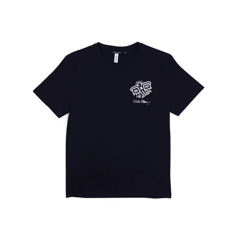 IKALOOK 키스해링 라운드 반팔 티셔츠 STEE112A