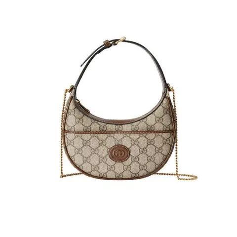 구찌 인터로킹 G 하프문 쉐이프 미니백 베이지 에보니 726843-92TCG-8563