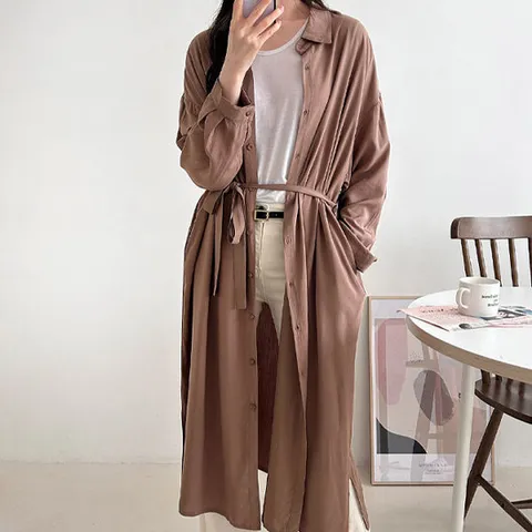 [H스타일](OP)로브앤셔츠원피스 여름 반팔 원피스 OPS