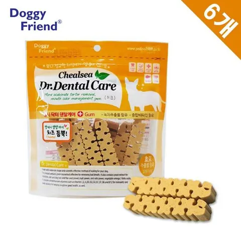 도기프렌드 닥터 덴탈케어 치즈 x6 치즈껌 강아지껌 강아지간식껌 애견치즈껌 애견간식껌