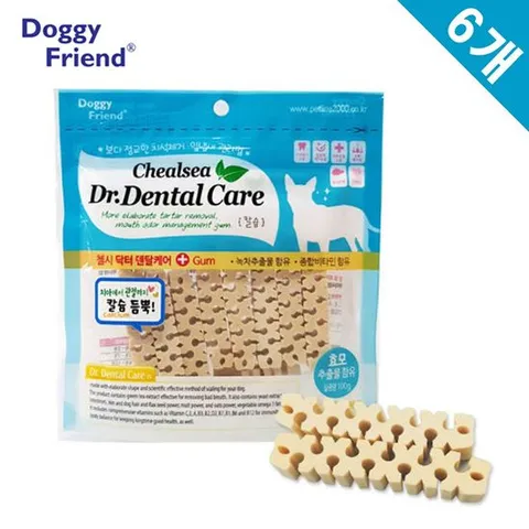 도기프렌드 닥터 덴탈케어 칼슘 x6 껌 애견덴탈껌 덴탈껌 개간식껌 강아지간식껌