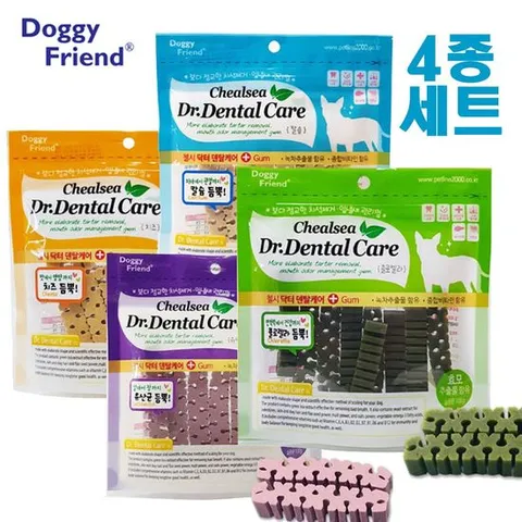 도기프렌드 닥터 덴탈케어 100g 4종 콤보세트 애완견구강관리껌 강아지구강관리껌 애견구강관리껌 구강관리