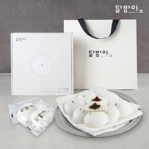 달방아 팥앙금 무앙금 잔기지떡 기정떡(개별포장) 1박스+쇼핑백