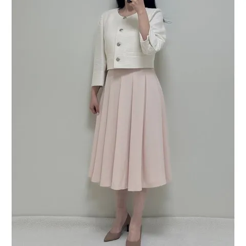 [꼼빠니아]봄여름 7부 크롭자켓 셋업 미디 롱원피스AFU4WOP520IV