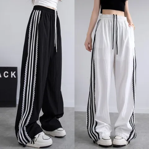 레이스나일론와이드팬츠 여자트레이닝 팬츠 츄리닝