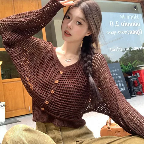 [하젤] 썸머럽 스카시 니트 나시 가디건 세트_M3959