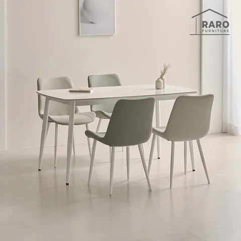 라로퍼니처 메르시 유광 1400 저소음 세라믹 4인 식탁 세트 (식탁+의자4)