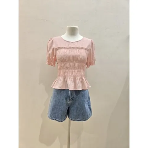 [ 롯데백화점 ]숲  (SB5SS31) 스모킹 퍼프소매 블라우스