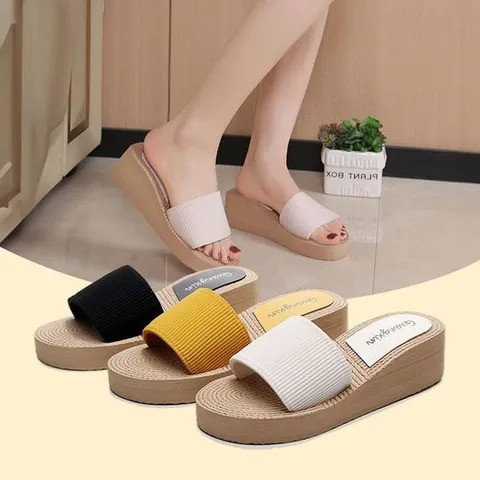 여성 슬리퍼 5cm통굽 슬리퍼 사무실 샌들 실내화