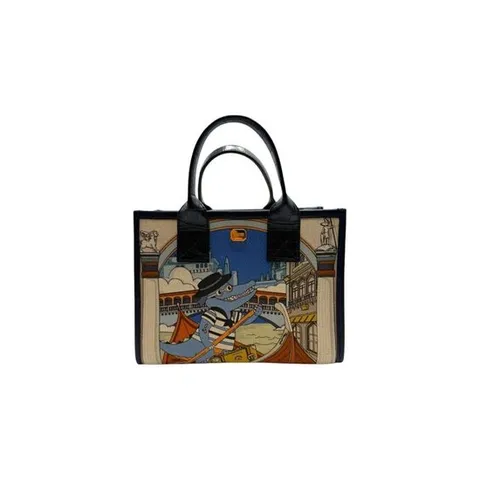 (명품) 콜롬보 비토리오 가든 스몰 블루 캔버스백 여성