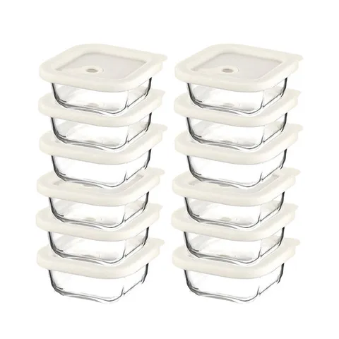 내열오븐유리 촉촉한 즉석한끼용기(정사각형 320mlx6p)-2개 밥용기 유리용기 냉동밥보관 찜기 반찬통