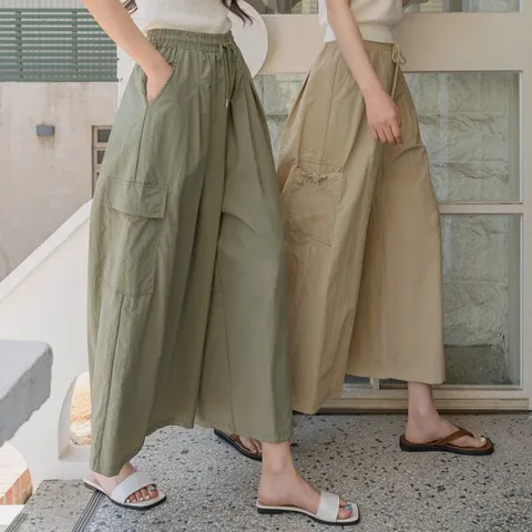 그로우앤더 [빠른배송] 와이드카고 벌룬 바스락 치마바지