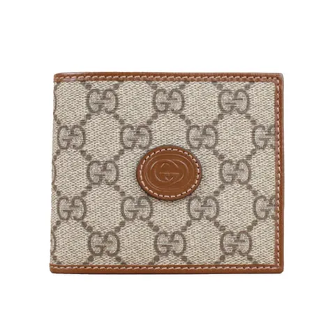 W 구찌 인터로킹 수프림 G 남성 반지갑 브라운 671652 92TCG 8563