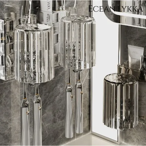 크리스탈 칫솔꽂이(양치컵세트)_그레이