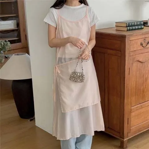 스랍 랩 레이어드 텐셀 원피스