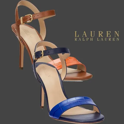 폴로 랄프로렌 21584291 여자 Gwen 엥클 스트랩 악어무늬 정장 가죽 드레스 샌들