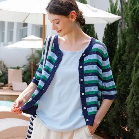 [ 롯데백화점 ][피그먼트]레인보우 스카시 가디건 PBE04M-NCDW002