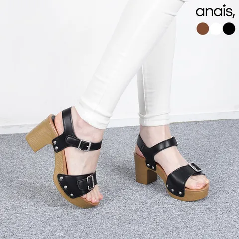 [아나이스] 국내제작 버클 통굽샌들 8cm_25S302 [무료배송]