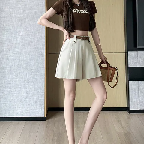 [아리엘스타일]핀턱디테일 A라인핏 시크한하의템 라에딜하프팬츠