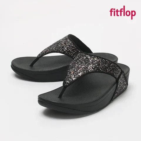 핏플랍 슬리퍼 루루 멀티-톤 글리터 토 포스트 여성 쪼리 블랙 JE6-C55