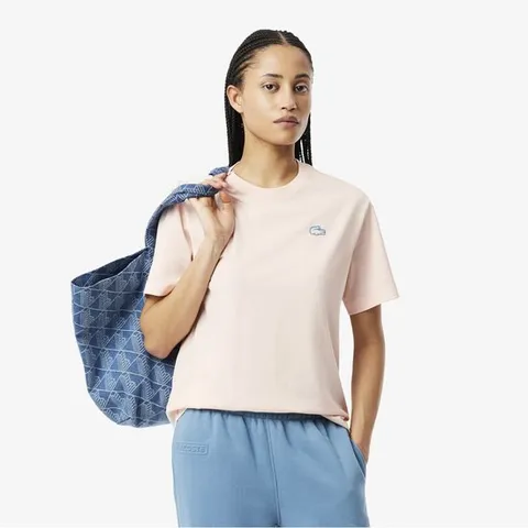 라코스테 공식 여성 릴랙스핏 클레이 크록 반팔 티셔츠 TF9596-55G HCZ