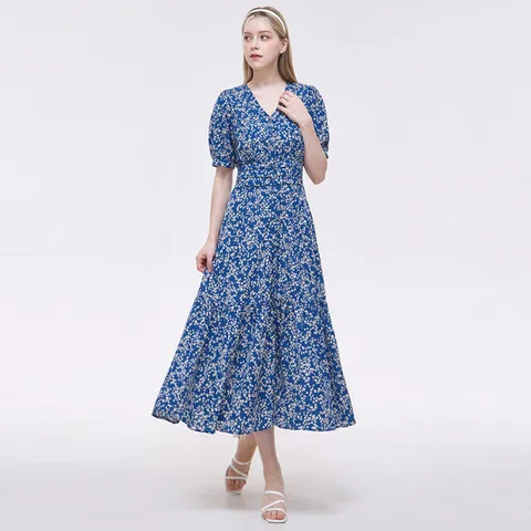 [ 롯데백화점 ]FOCUS  벌룬 소매 플라워 원피스 PBVFF5M1OP3341