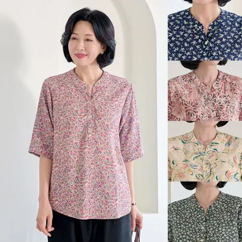 [엄마옷 로즈맘] 유란차이나인견블라우스