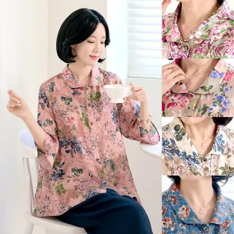 [엄마옷 로즈맘] 주온카라풍기인견블라우스1