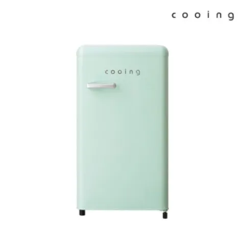 쿠잉 예쁜 미니 레트로 디자인 냉장고 85L 원룸 소형 음료 사무실 파스텔민트
