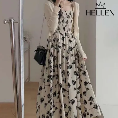 [헬렌] 썸머 볼레로 가디건 끈나시 스모크 투피스 썸머미아투피스 B-283